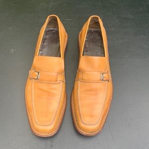 Salvatore Ferragamo Loafers Caramel Brown with Silver Buckles